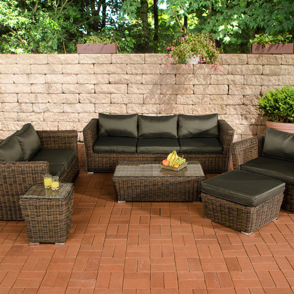 Garten Living 7-Sitzer Lounge Set Andel aus Polyrattan mit Polster